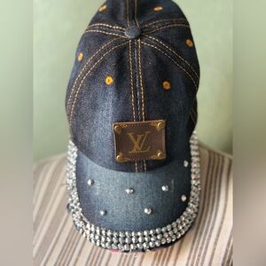 Distressed Bling Denim Hat